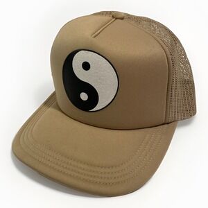 Ordinary Crowns Tan Yin Yang Trucker Hat Unisex Adults OS New